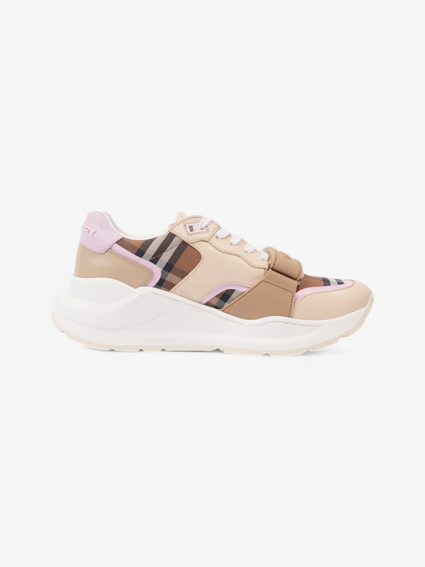 Burberry Ramsey Sneakers Beige  / Pink / Brown Canvas EU 40 UK 7