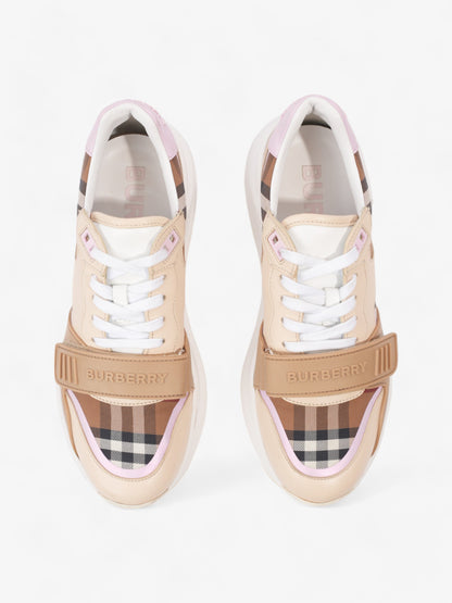 Burberry Ramsey Sneakers Beige  / Pink / Brown Canvas EU 40 UK 7