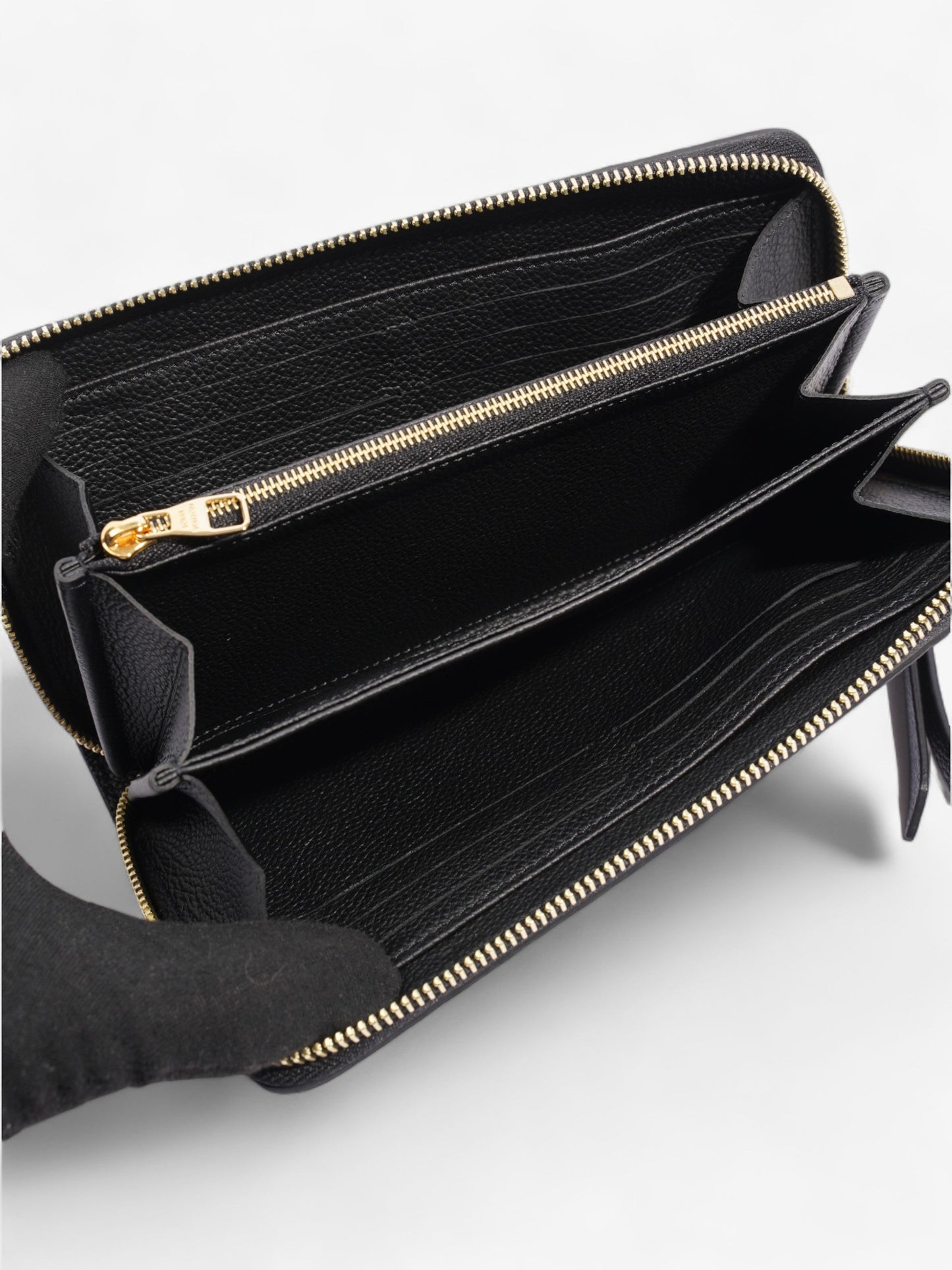Louis Vuitton Zippy Wallet Black Monogram Empreinte Leather