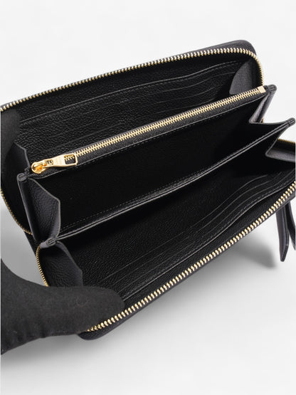 Louis Vuitton Zippy Wallet Black Monogram Empreinte Leather
