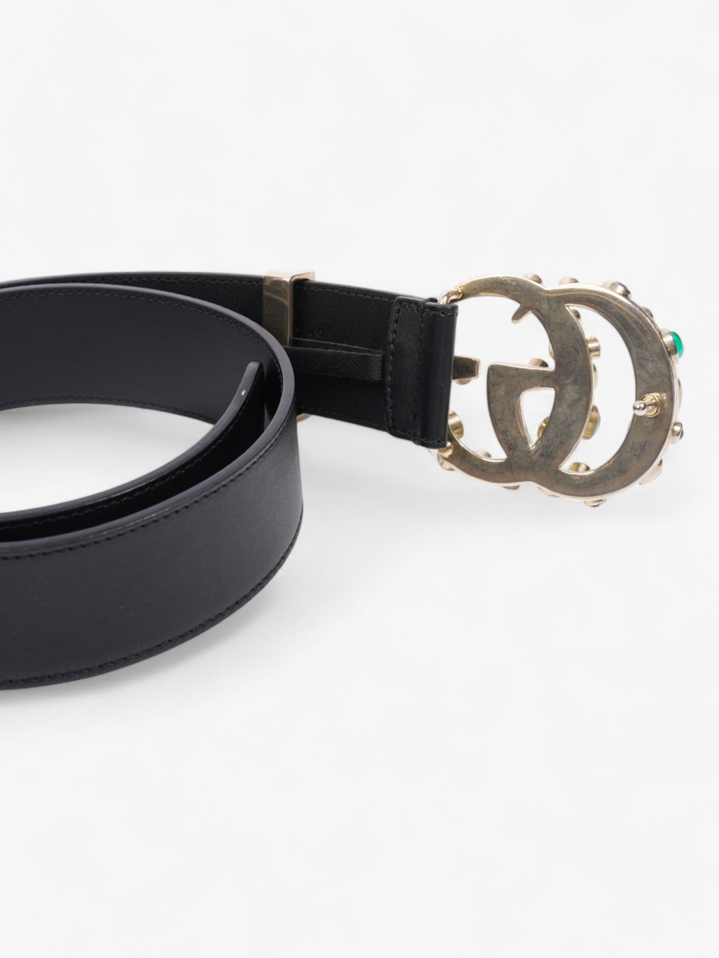Gucci GG Marmont Crystal Belt Black / Gold / Multicoloured Leather 75cm / 30"