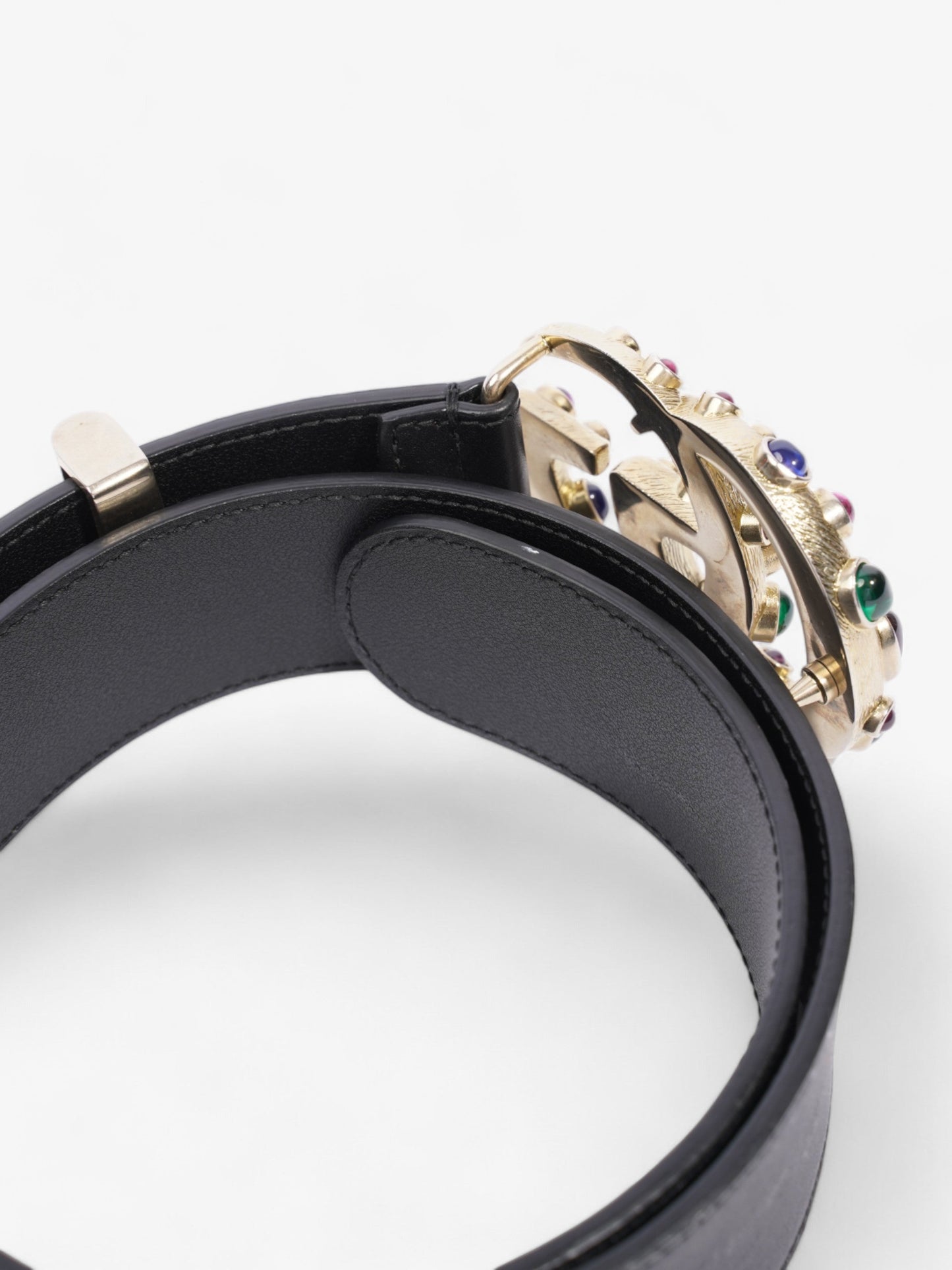 Gucci GG Marmont Crystal Belt Black / Gold / Multicoloured Leather 75cm / 30"