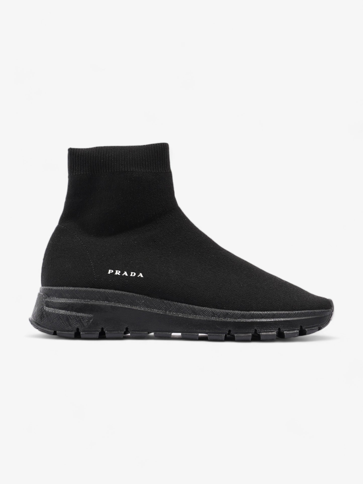Prada High Top Sock Sneakers Black Cotton EU 39 UK 6