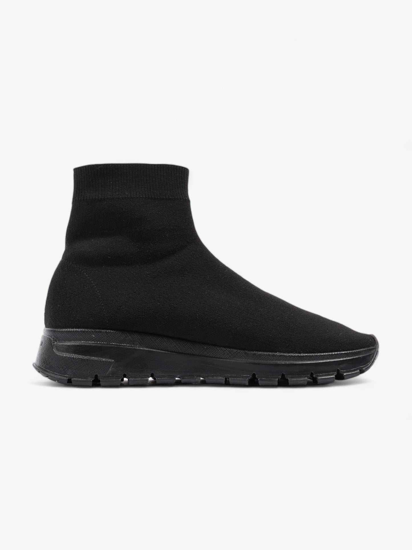 Prada High Top Sock Sneakers Black Cotton EU 39 UK 6