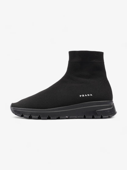 Prada High Top Sock Sneakers Black Cotton EU 39 UK 6