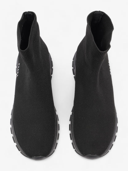 Prada High Top Sock Sneakers Black Cotton EU 39 UK 6