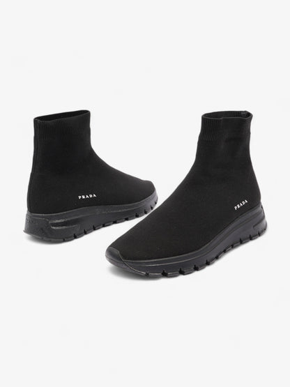 Prada High Top Sock Sneakers Black Cotton EU 39 UK 6