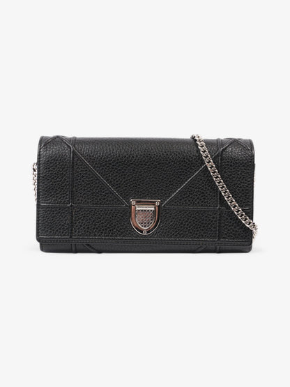 Christian Dior Diorama Wallet On Chain Black Calfskin Leather