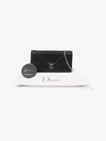 Christian Dior Diorama Wallet On Chain Black Calfskin Leather