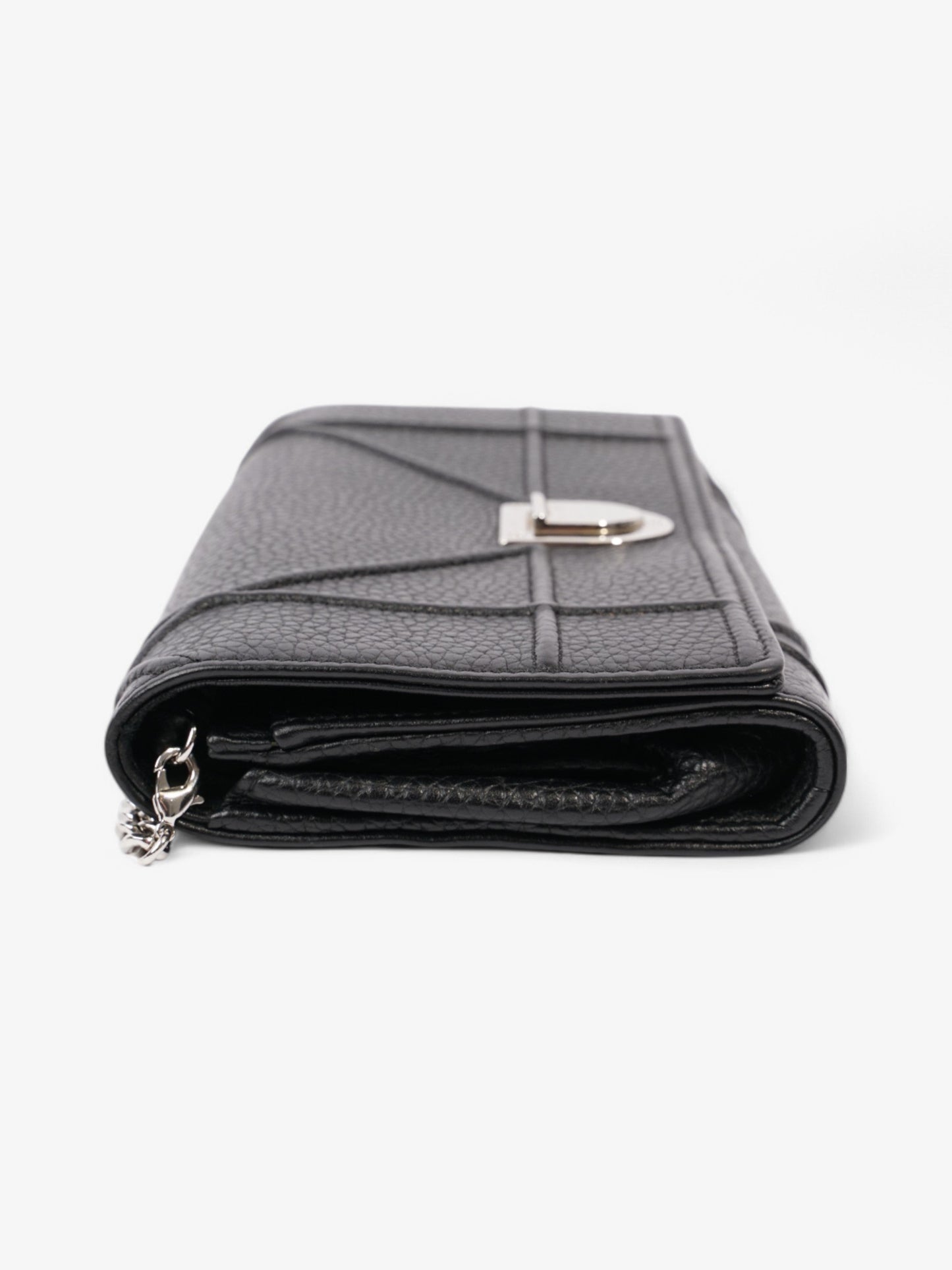 Christian Dior Diorama Wallet On Chain Black Calfskin Leather