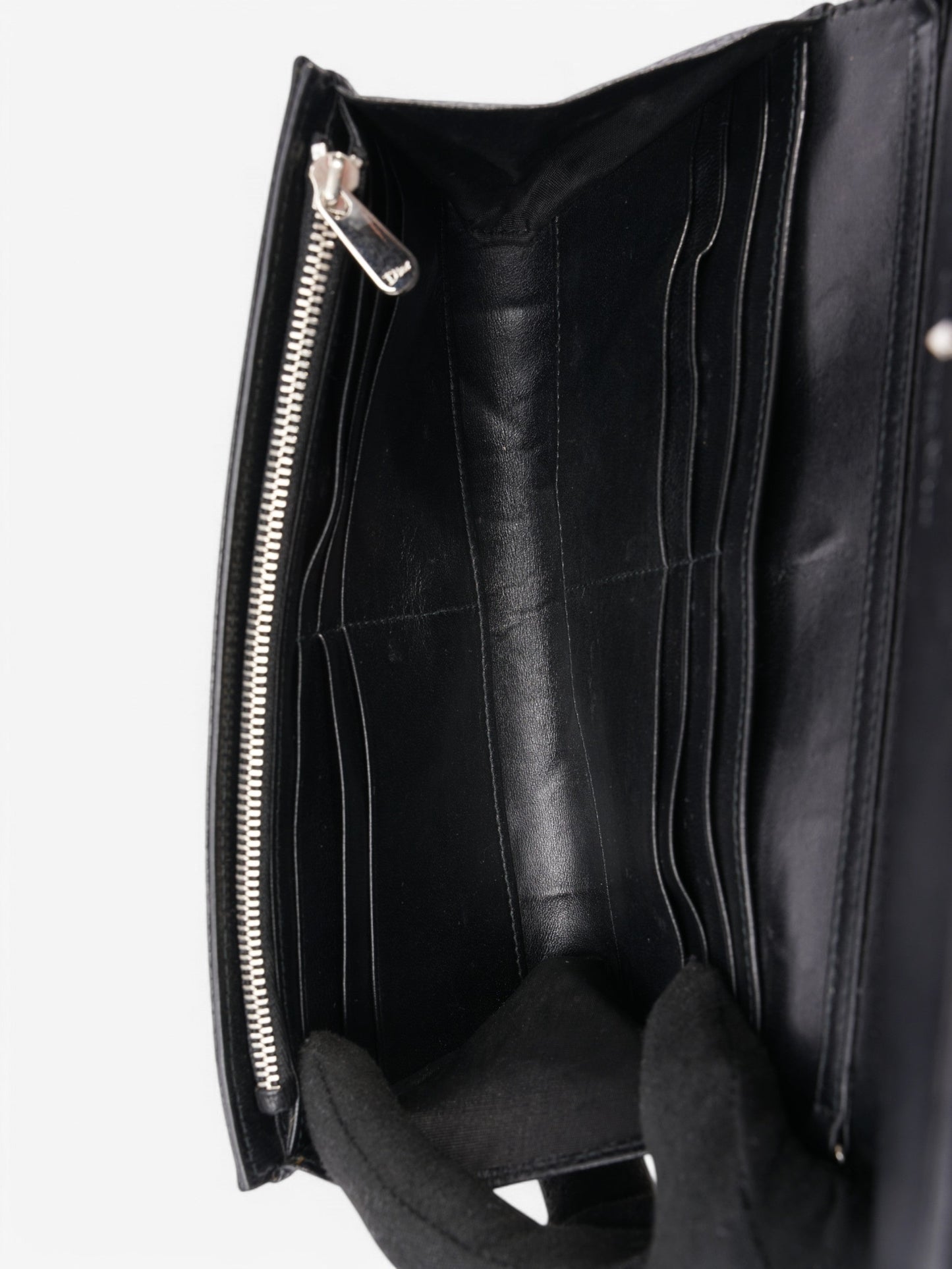Christian Dior Diorama Wallet On Chain Black Calfskin Leather