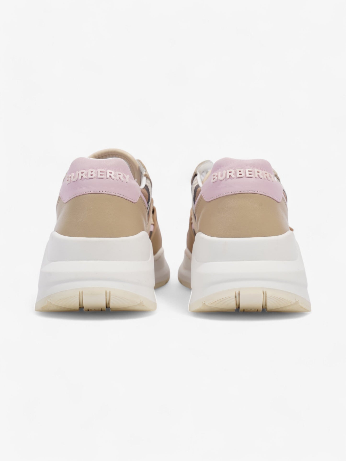 Burberry Ramsey Sneakers Beige  / Pink / White Canvas EU 39 UK 6