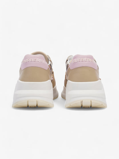 Burberry Ramsey Sneakers Beige  / Pink / White Canvas EU 39 UK 6