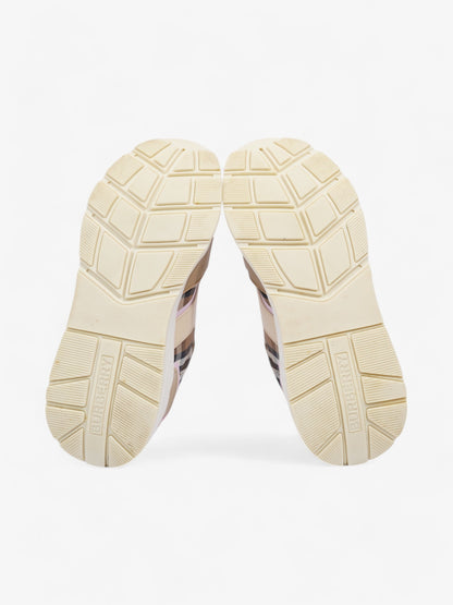 Burberry Ramsey Sneakers Beige  / Pink / White Canvas EU 39 UK 6