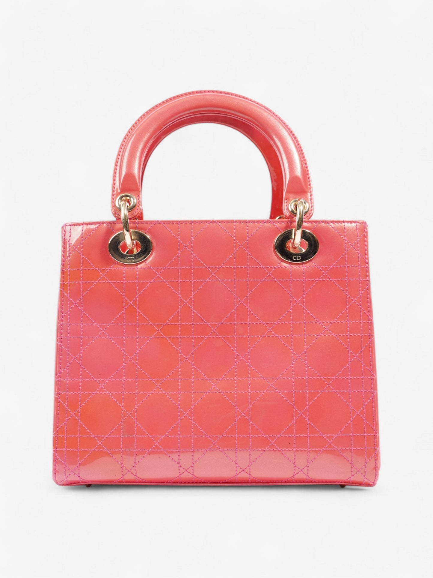 Christian Dior Lady Dior Pink Patent Leather Medium
