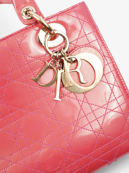 Christian Dior Lady Dior Pink Patent Leather Medium