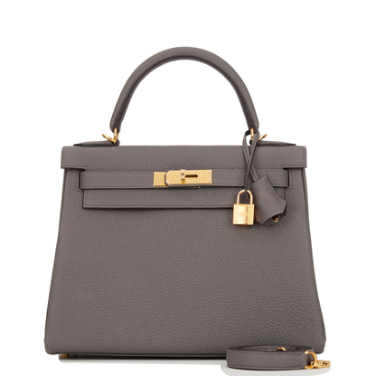 Hermes Kelly 28 Retourne Etain Togo Gold Hardware