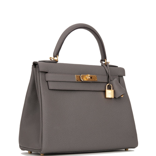 Hermes Kelly 28 Retourne Etain Togo Gold Hardware