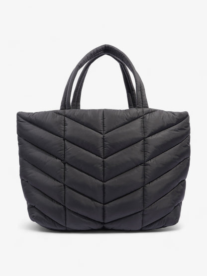 Saint Laurent Logo Detailed Puffer Tote Bag  Black Polyamide