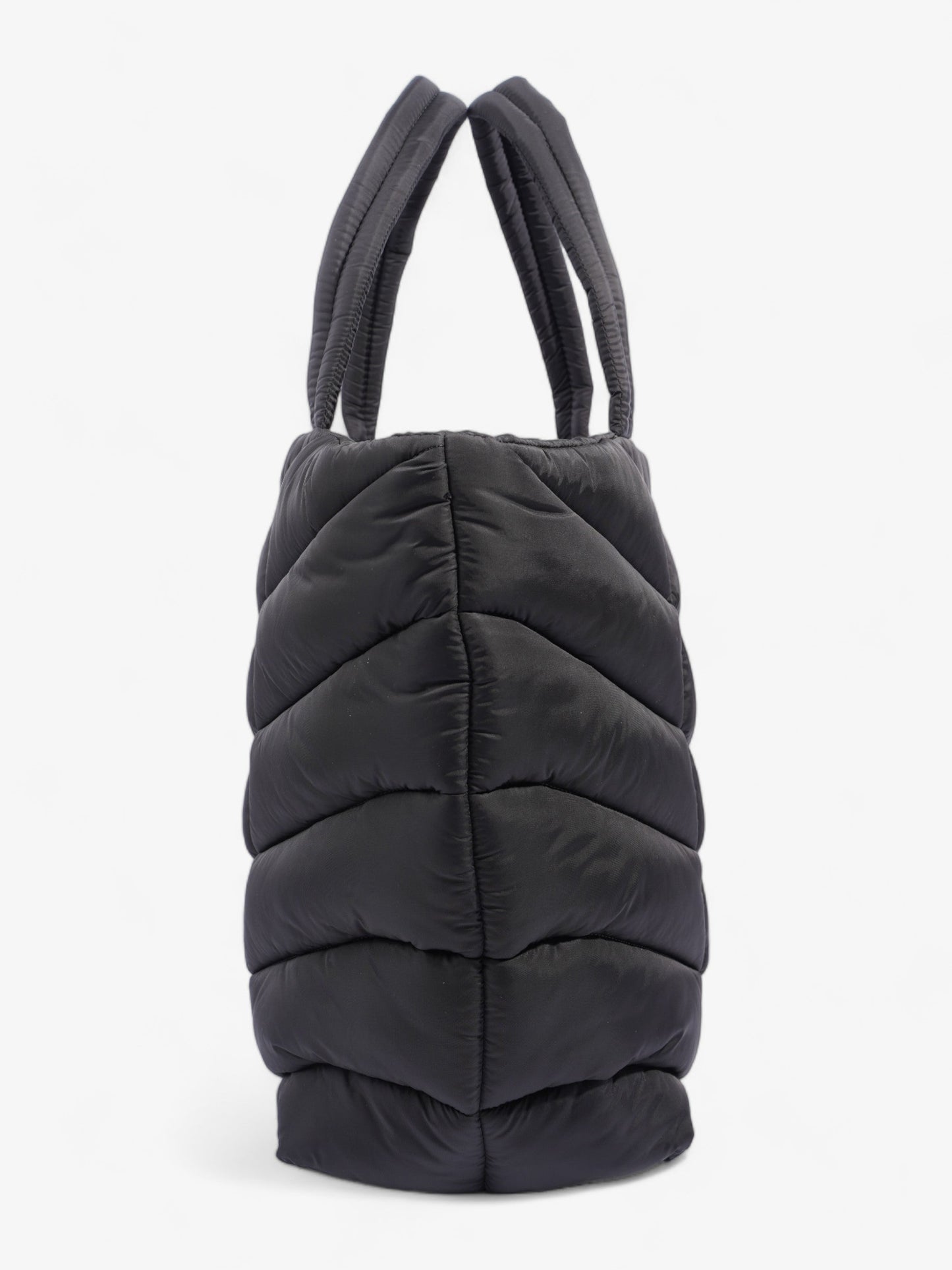 Saint Laurent Logo Detailed Puffer Tote Bag  Black Polyamide