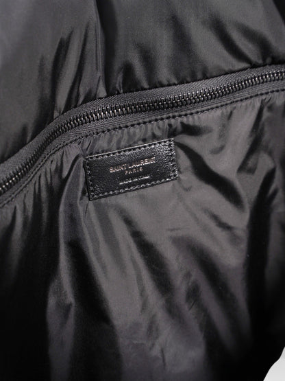 Saint Laurent Logo Detailed Puffer Tote Bag  Black Polyamide