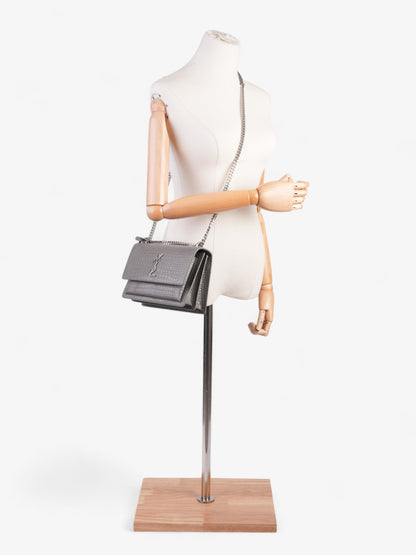 Saint Laurent Sunset Grey Embossed Leather Medium