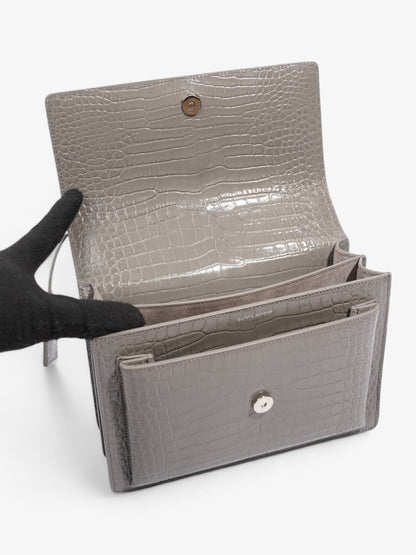 Saint Laurent Sunset Grey Embossed Leather Medium