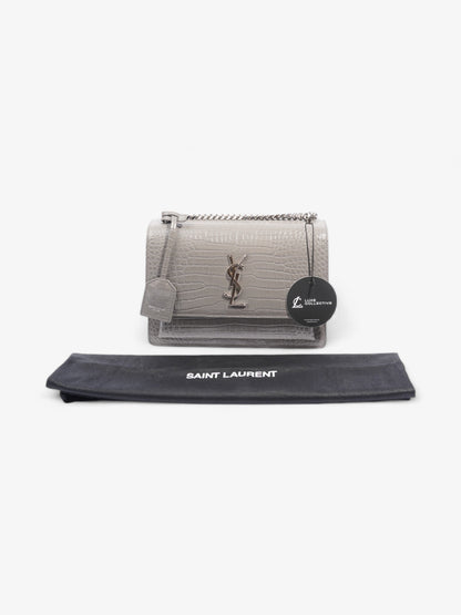 Saint Laurent Sunset Grey Embossed Leather Medium