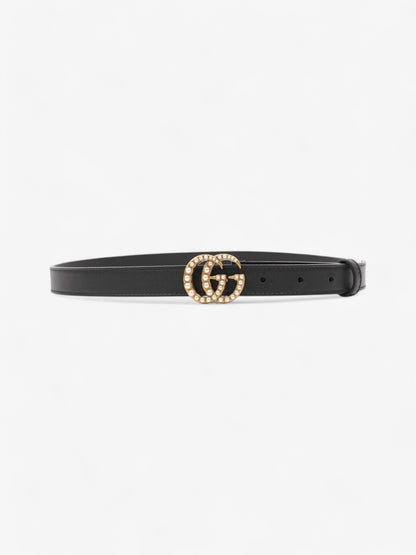 Gucci GG Marmont Thin Pearl Belt Black / Gold / Pearl Leather 90cm / 36"