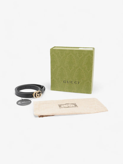 Gucci GG Marmont Thin Pearl Belt Black / Gold / Pearl Leather 90cm / 36"