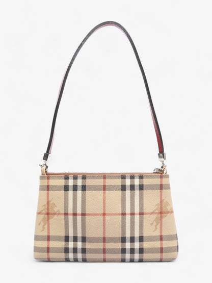 Burberry Pochette Shoulder Bag Haymarket Check / Red Coated Canvas
