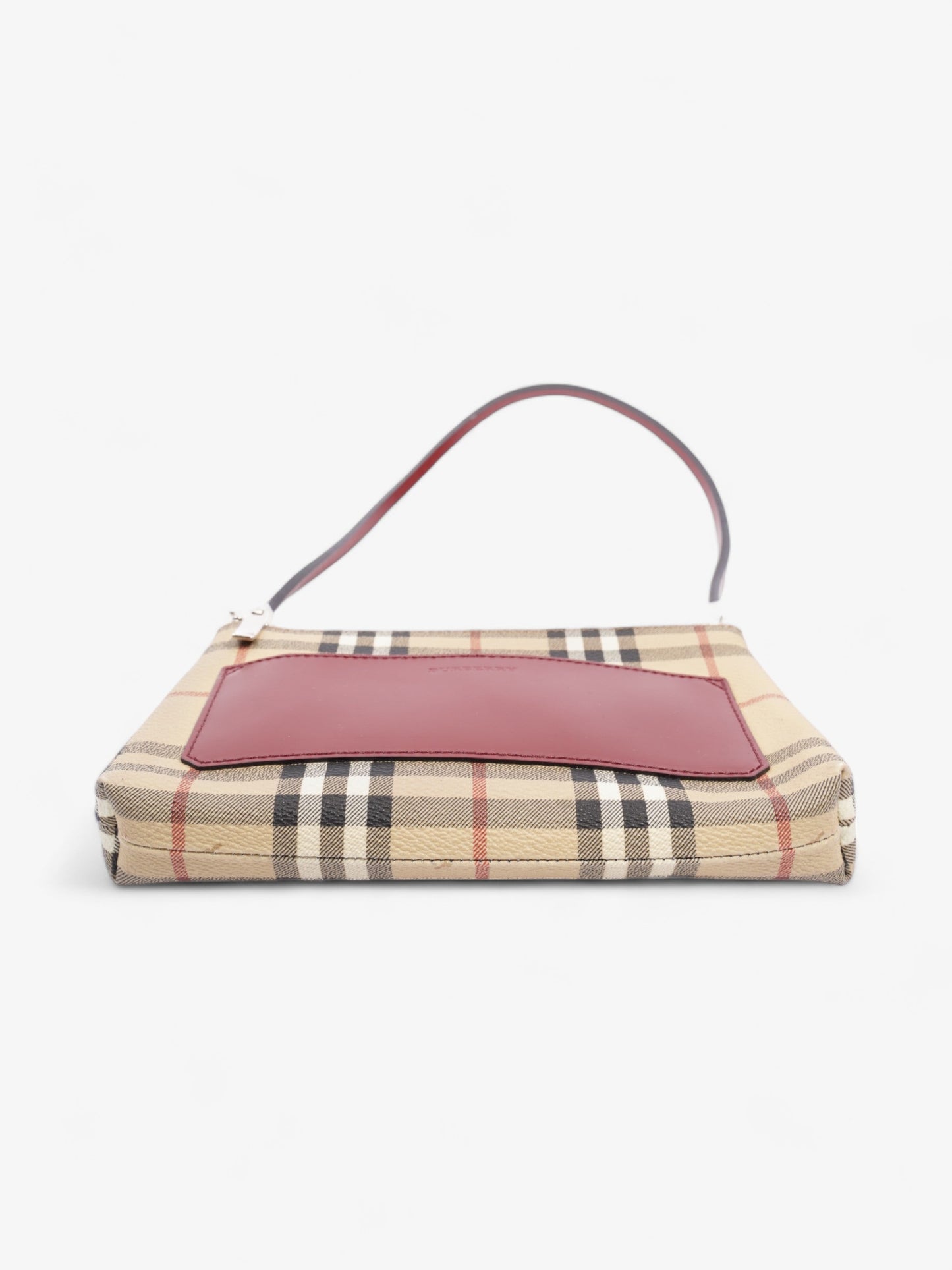 Burberry Pochette Shoulder Bag Haymarket Check / Red Coated Canvas