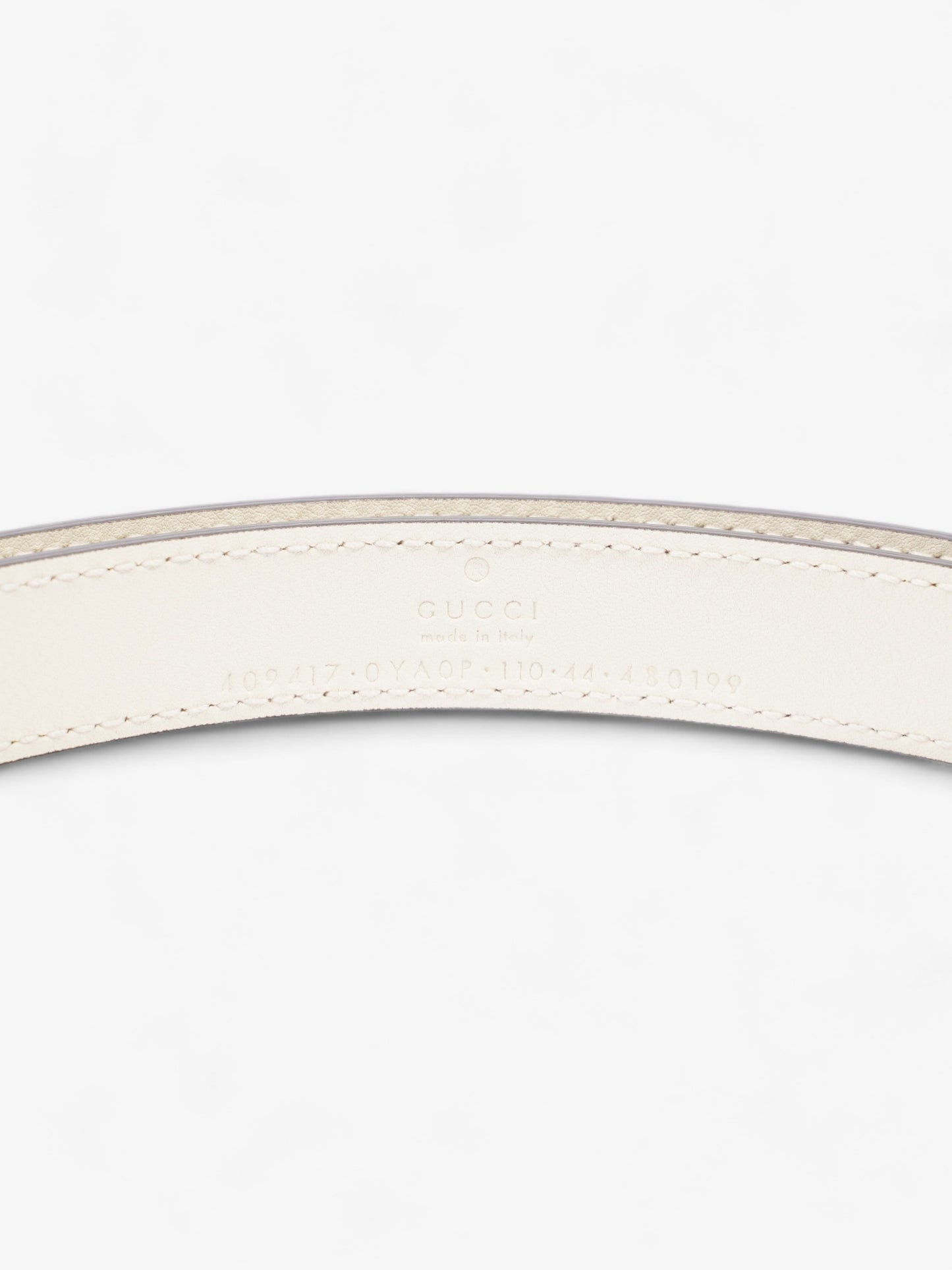 Gucci GG Marmont Thin Belt Cream Leather 110cm 44"