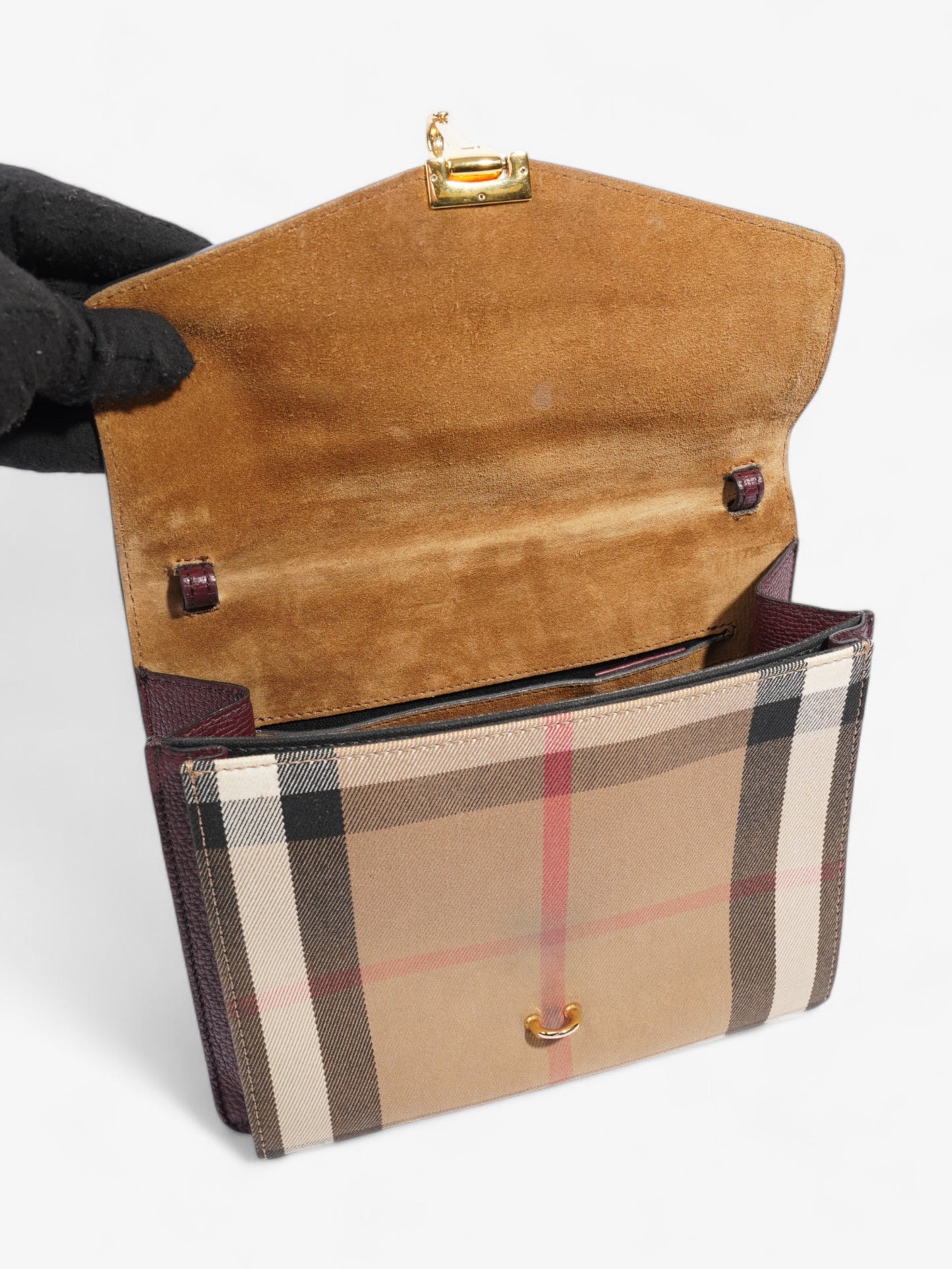 Burberry Macken Burgundy / House Check Canvas