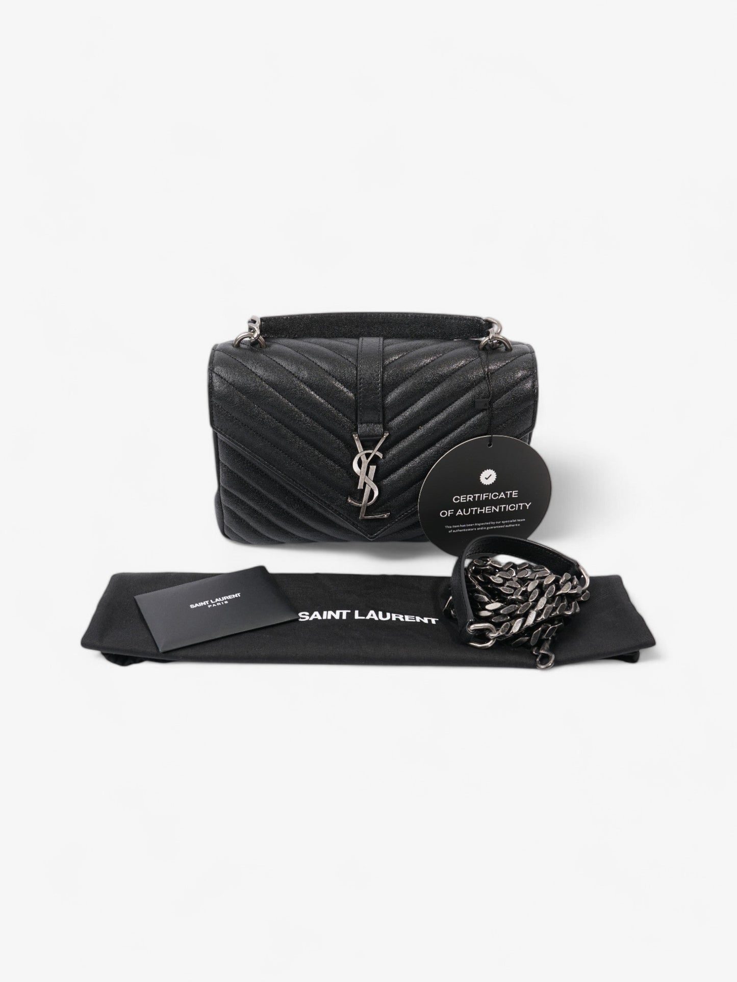 Saint Laurent College Black Lambskin Leather Medium
