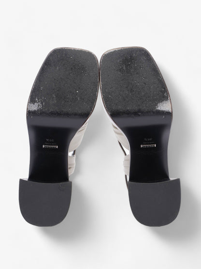 Gucci Charlotte Sandals 95 Dusty White Fabric EU 36.5 UK 3.5