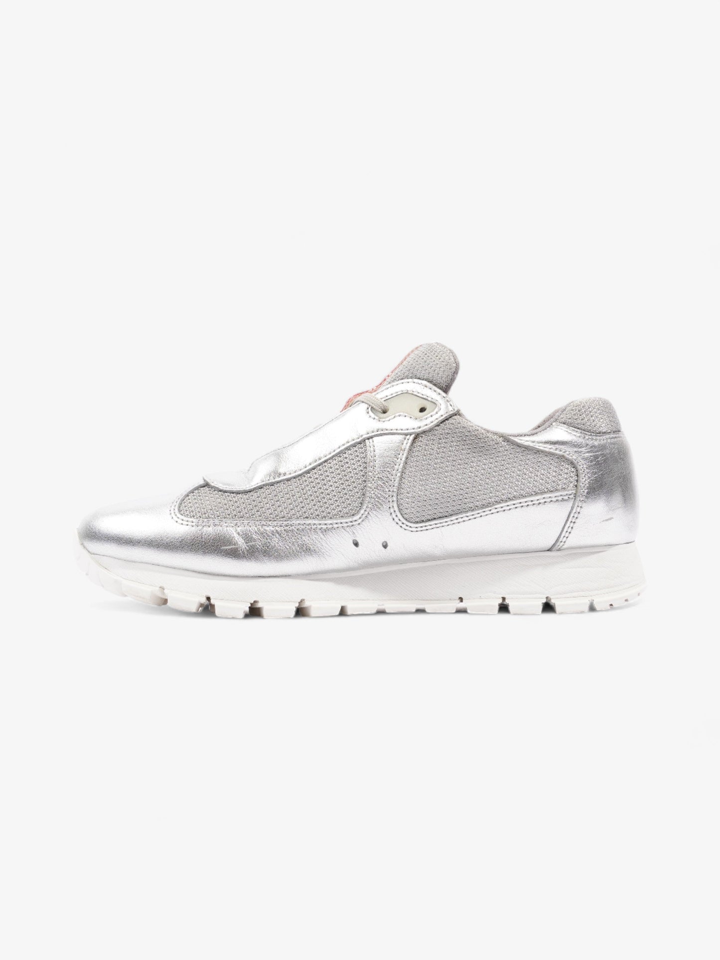 Prada America's Cup Sneakers Silver / Red Mesh EU 38 UK 5