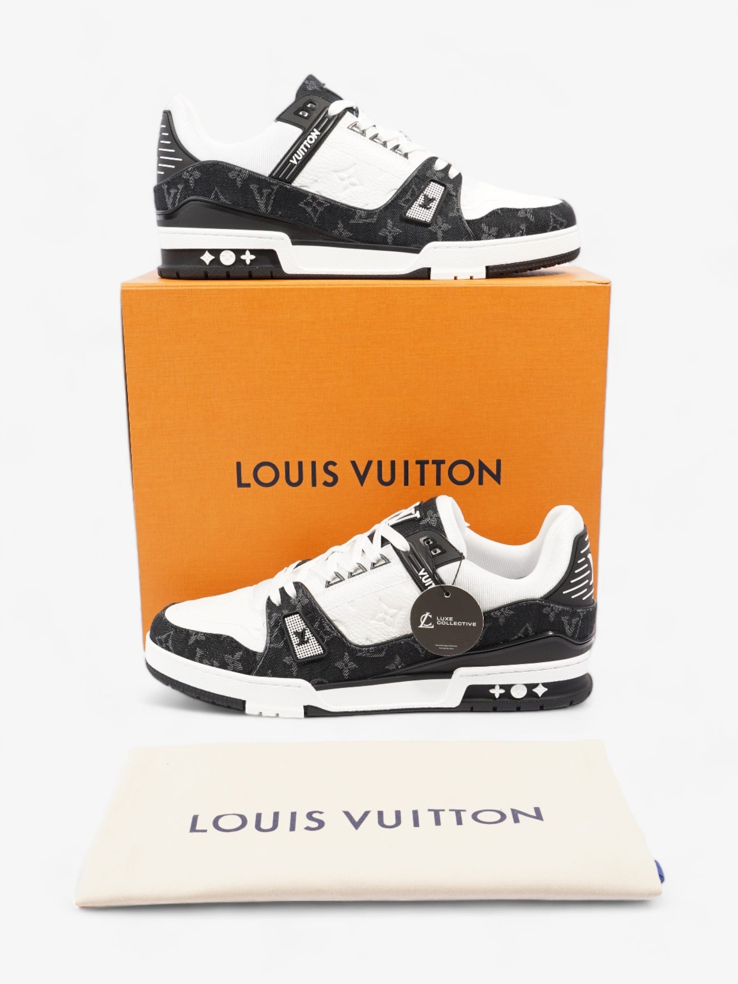 Louis Vuitton LV Trainers Black / White Leather EU 46 UK 11