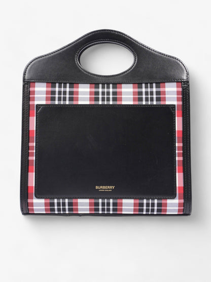 Burberry Mini Pocket Red And Black Check Leather