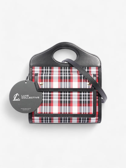 Burberry Mini Pocket Red And Black Check Leather