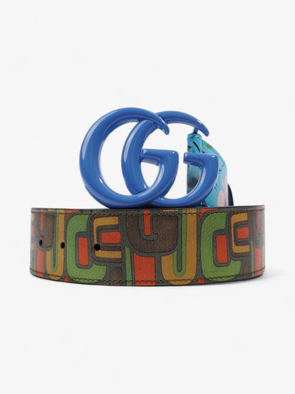Gucci Memorable Buckle Belt Blue / Multicoloured Leather 80cm / 32"