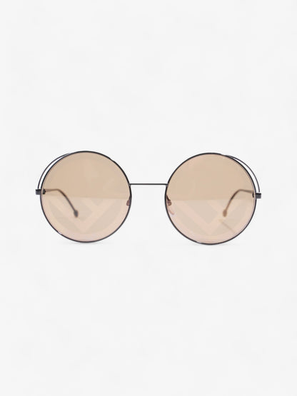 Fendi F is Fendi Printed Round Frame Sunglasses Black Acetate 135mm