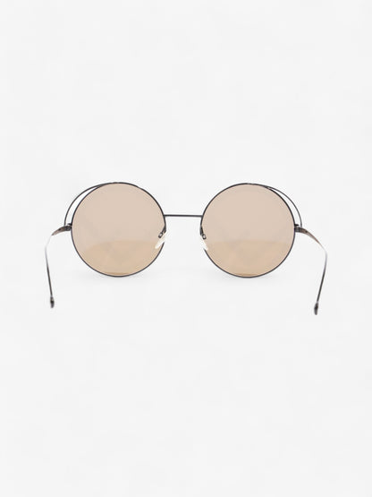 Fendi F is Fendi Printed Round Frame Sunglasses Black Acetate 135mm