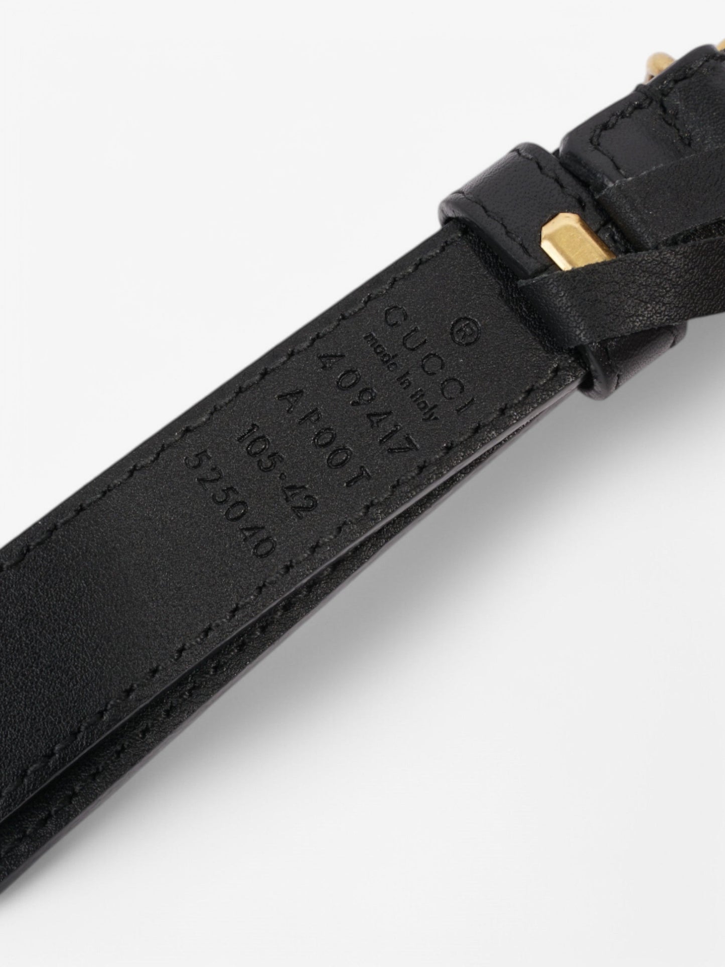 Gucci GG Marmont Thin Belt Black / Gold Leather 105cm / 42"