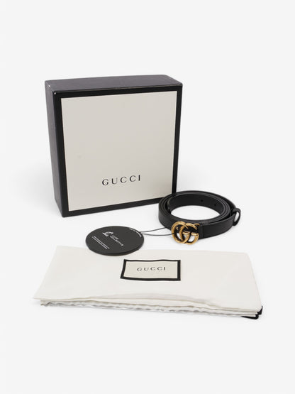 Gucci GG Marmont Thin Belt Black / Gold Leather 105cm / 42"