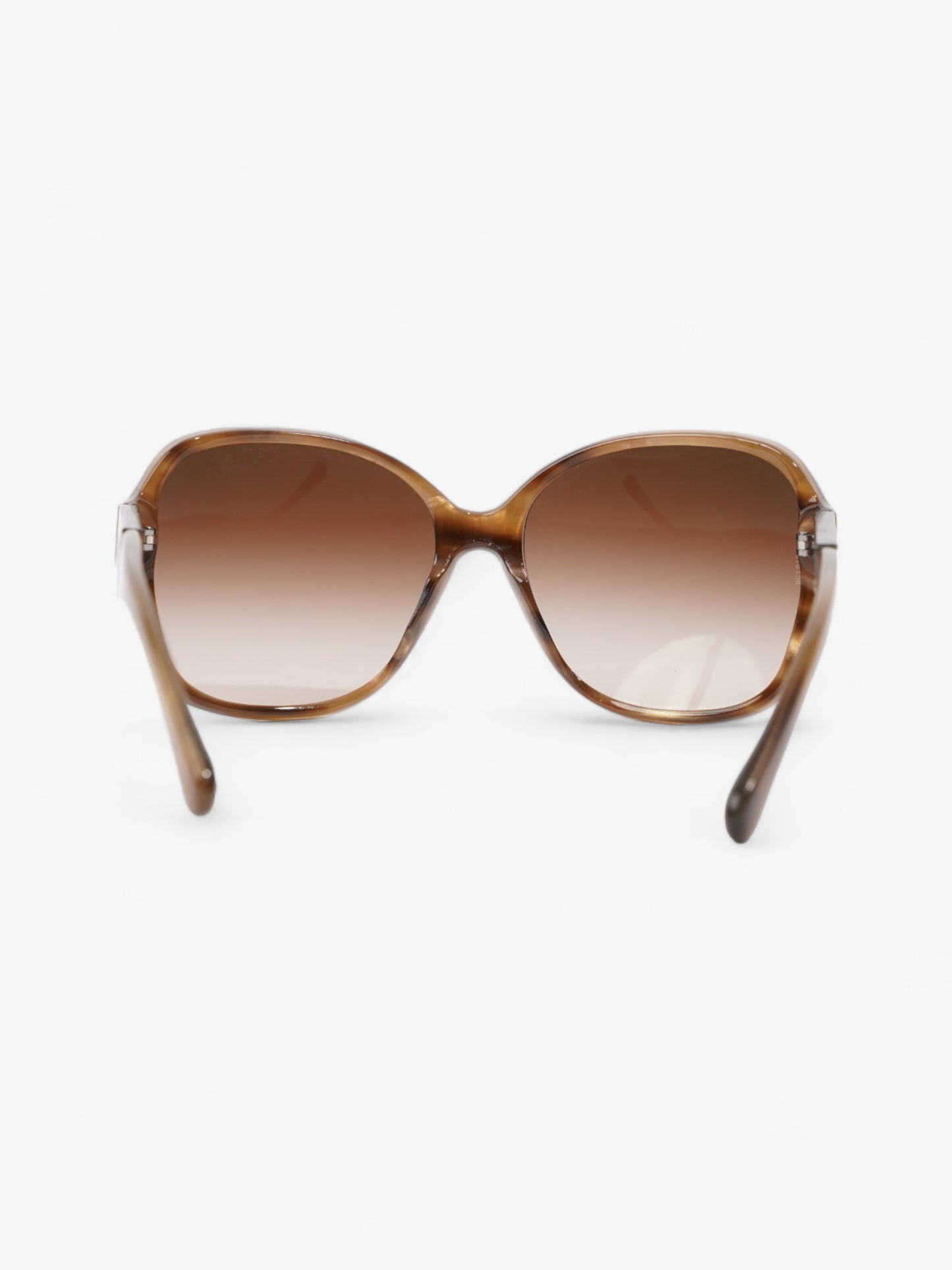 Chanel Round Sunglasses Brown Acetate 135mm