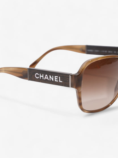 Chanel Round Sunglasses Brown Acetate 135mm