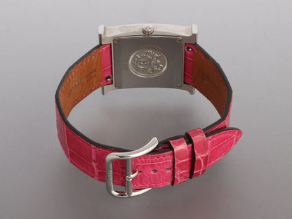 Hermès Medium Stainless Steel Diamond H Heure Watch 30mm