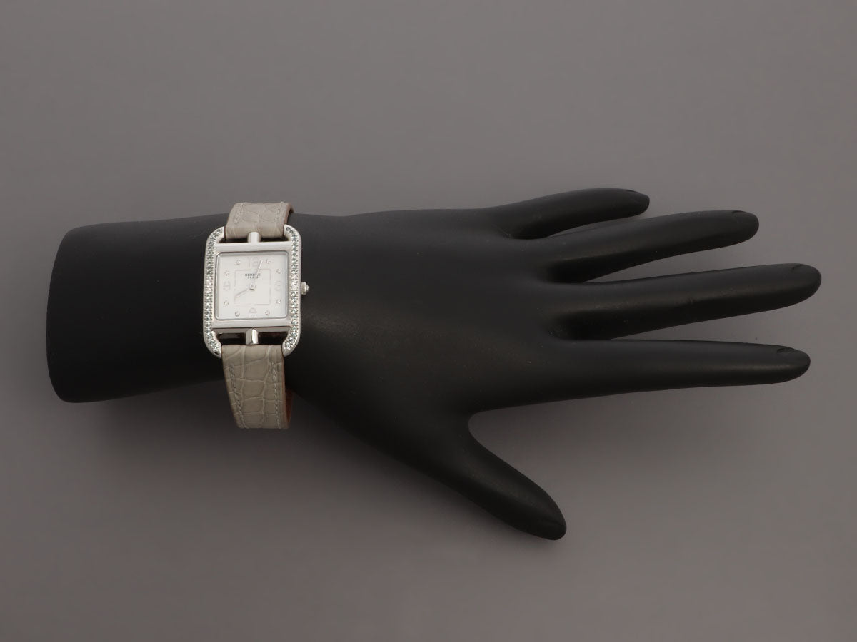 Hermès Small Stainless Steel Diamond Cape Cod Watch 31mm