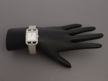 Hermès Small Stainless Steel Diamond Cape Cod Watch 31mm